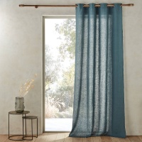 Штора 100 лен Romane 140 x 320 см синий AM.PM  фото, kupilegko.ru